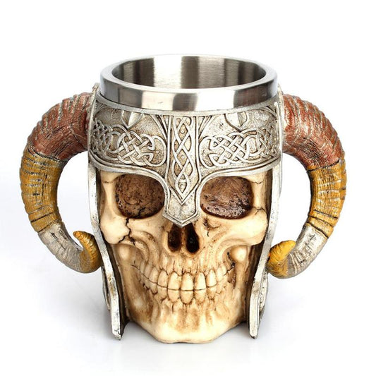 Stainless Steel Viking Skull Mug