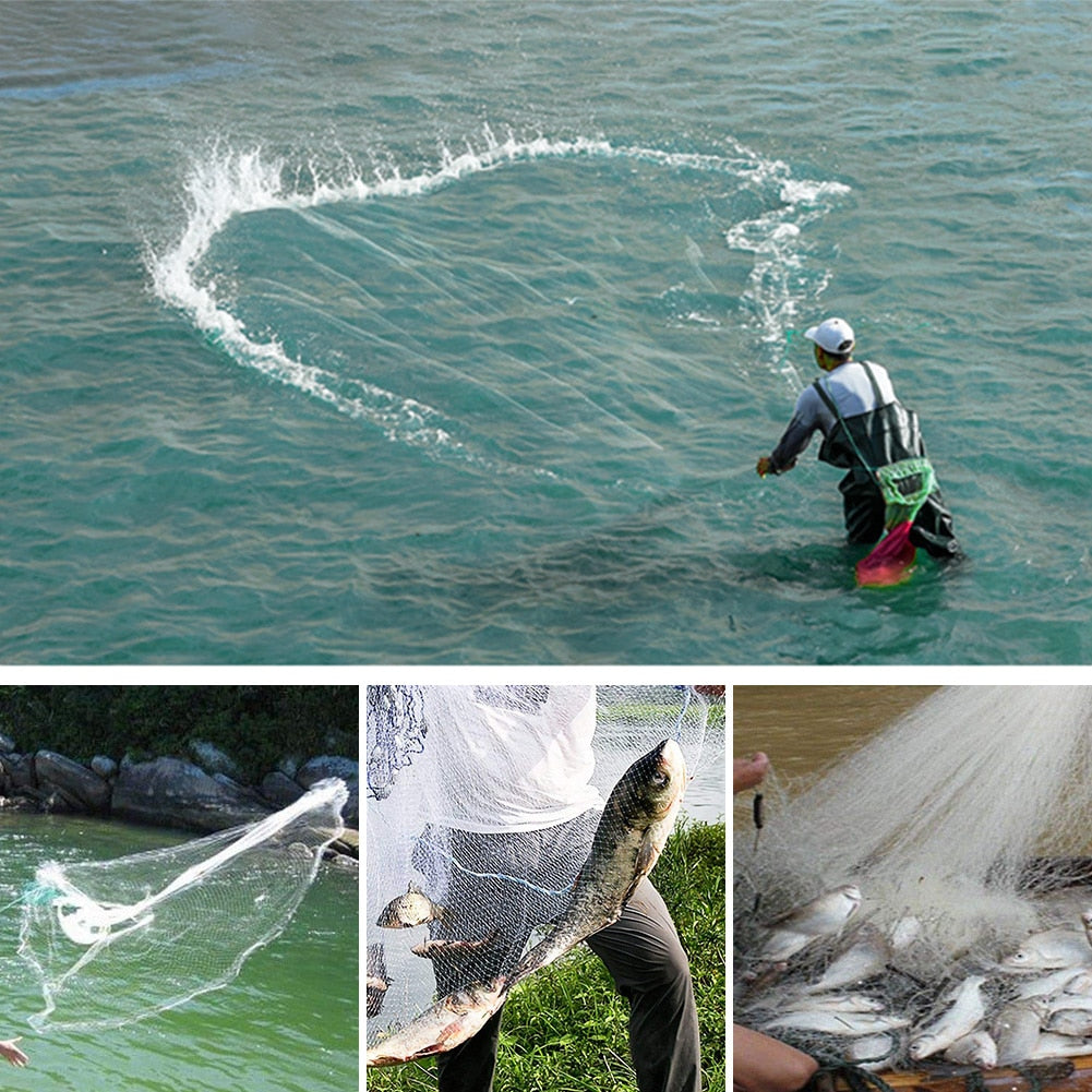Hand Cast Fishing Net With Sinker Fish Trap – youroutdoorjourney22